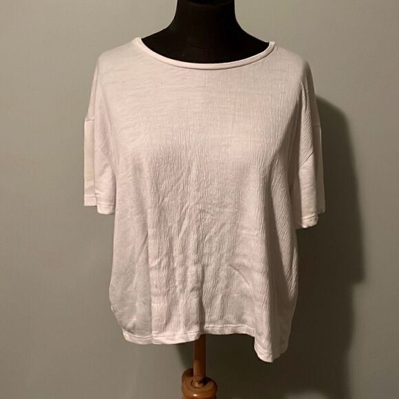 Primark Women's White Boat Neck Drop Shoulder Short Sleeve T-Shirt - Picture 1 of 6